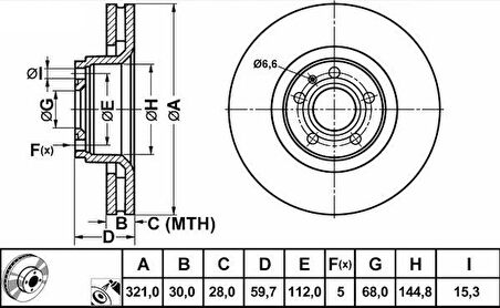 Audi A6 Ön Fren Disk [Acdelco] (4F0615301E)